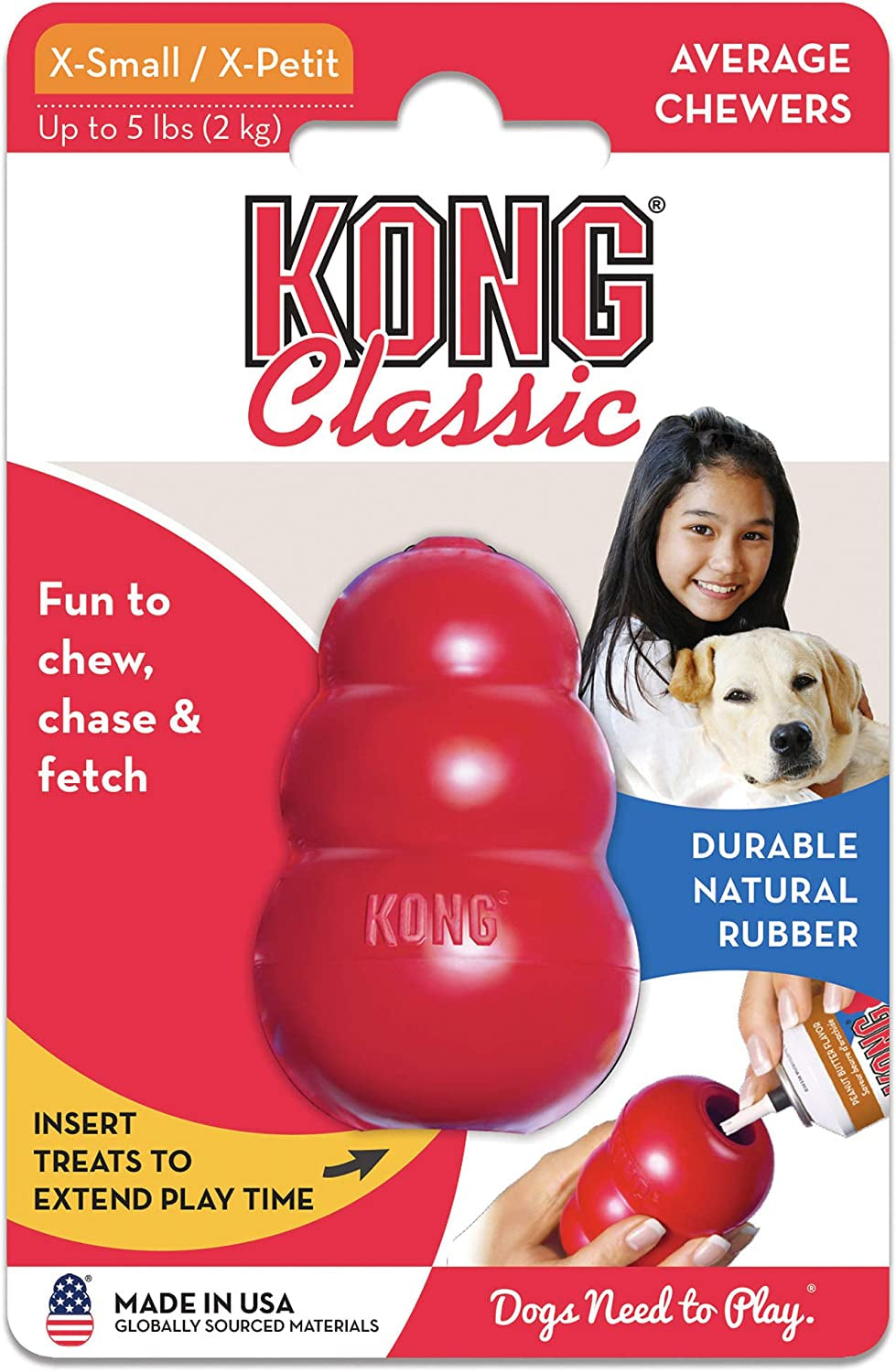 Extra Small  KONG Natural Rubber Chew Toy 