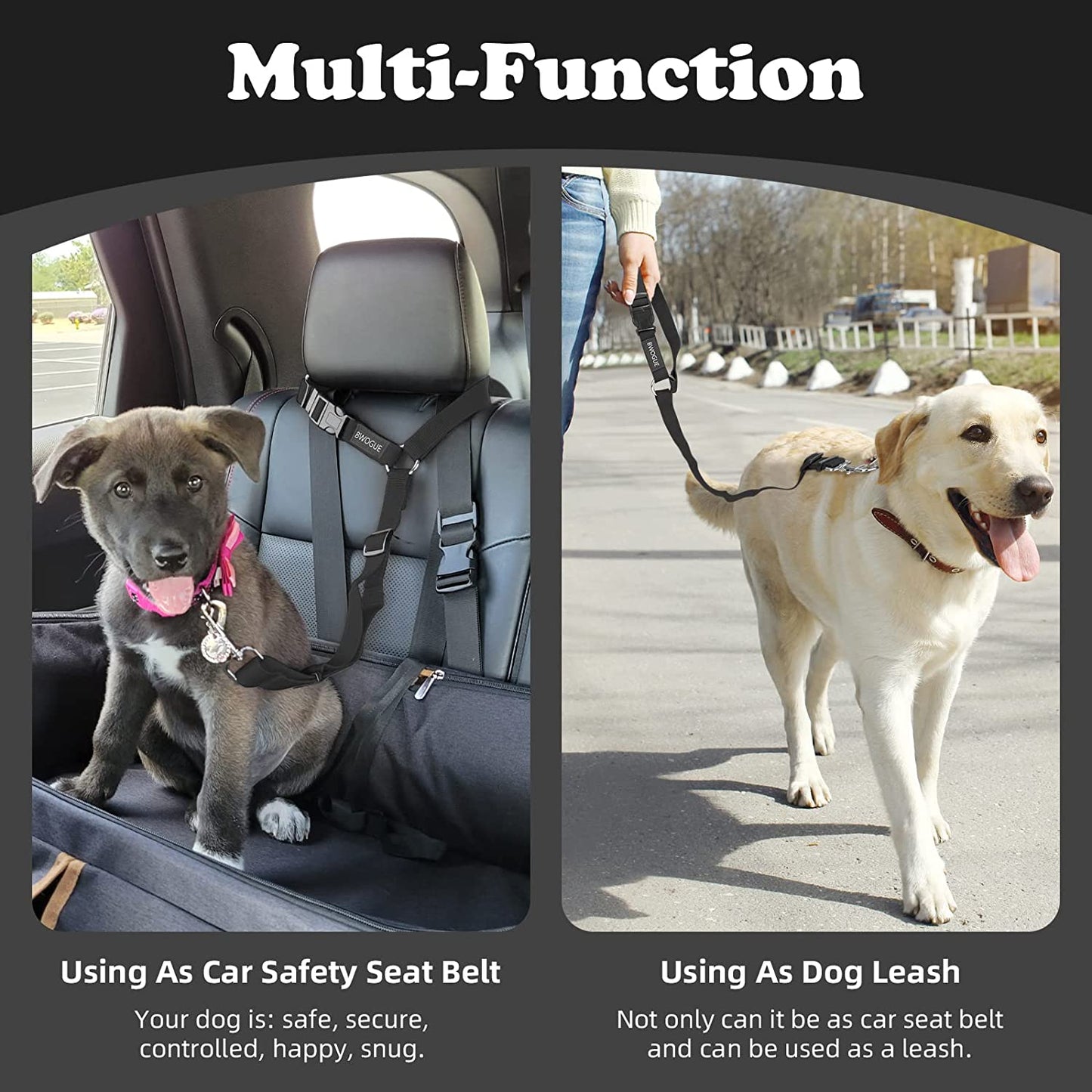 2 Pack Safety Pet Seat Belt Strap 