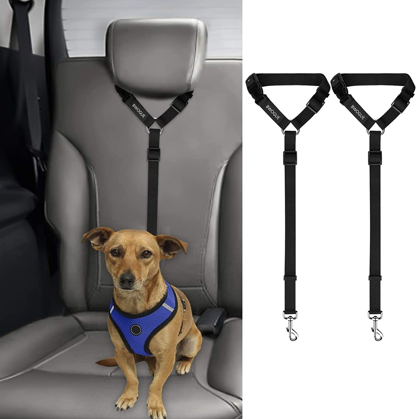 2 Pack Safety Pet Seat Belt Strap 