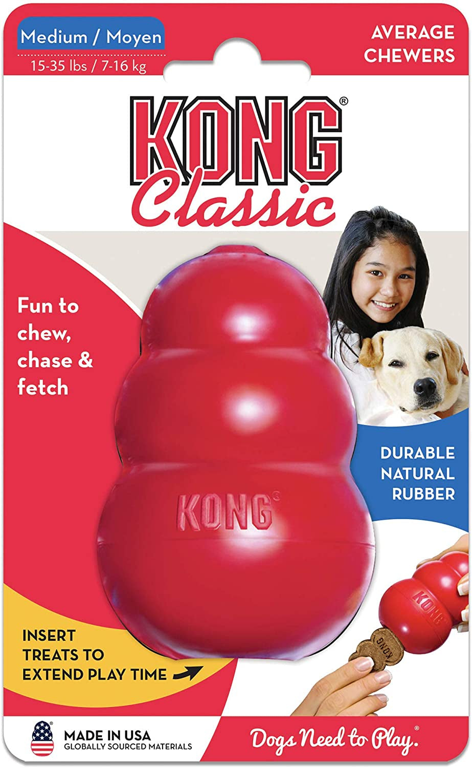 Medium Natural Rubber KONG Chew Toy 